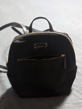kate spade Black Mini Backpack with Gold Hardware